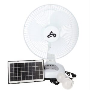 Ventilador recargable de mesa con panel solar