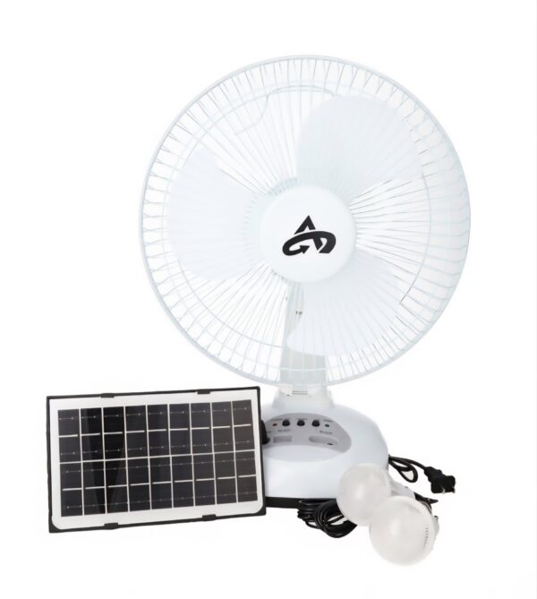 Ventilador recargable de mesa con panel solar